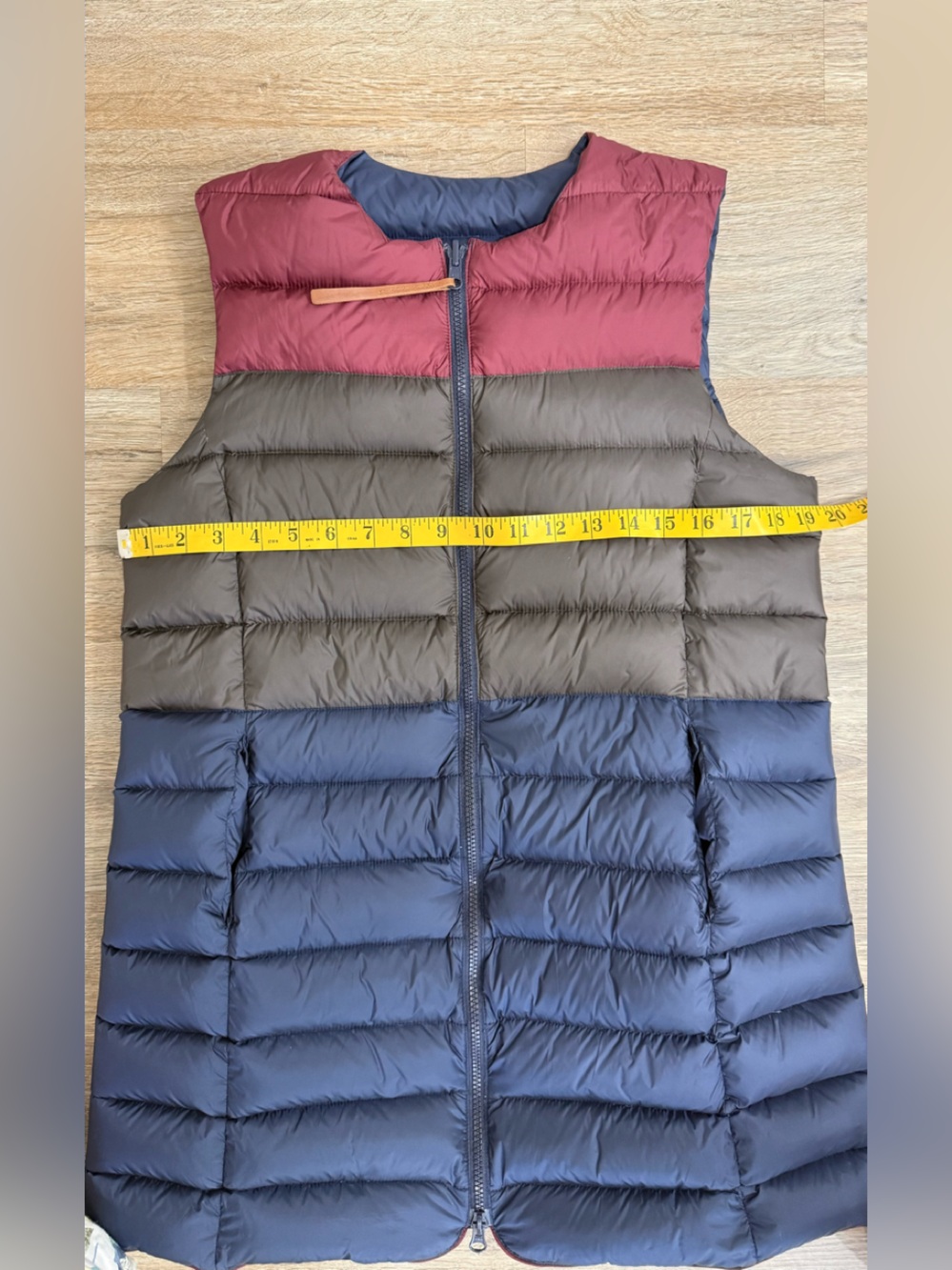 Maliparmi Reversible Long Puffer Vest Women’s 42 Navy Colorblock Lightweight S - Picture 11 of 12